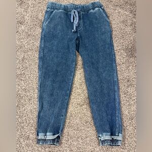 Wash Lab cotton denim blue jogger Size Large